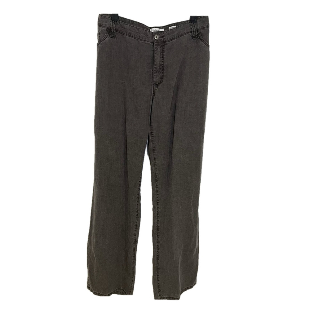 VANILIA Lightweight Linen Trouser Faded Gray Black waist 42” X inseam 32”